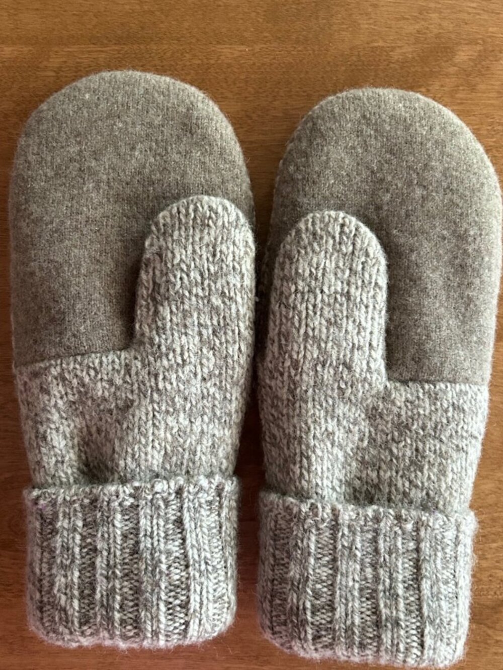 Felted Ragg Wool Mittens handcrafted from Repurposed Sweaters - Picture 3 of 3